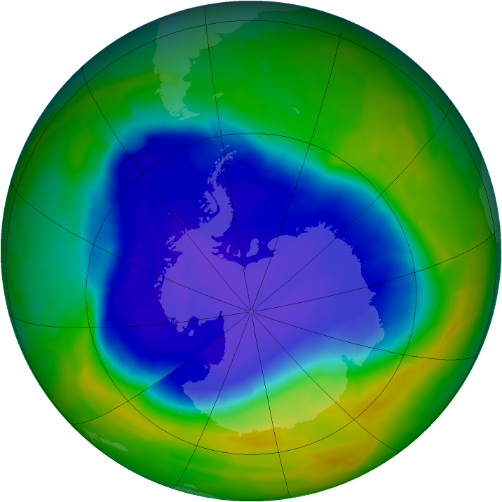 Antarctic ozone map for 06 November 2011